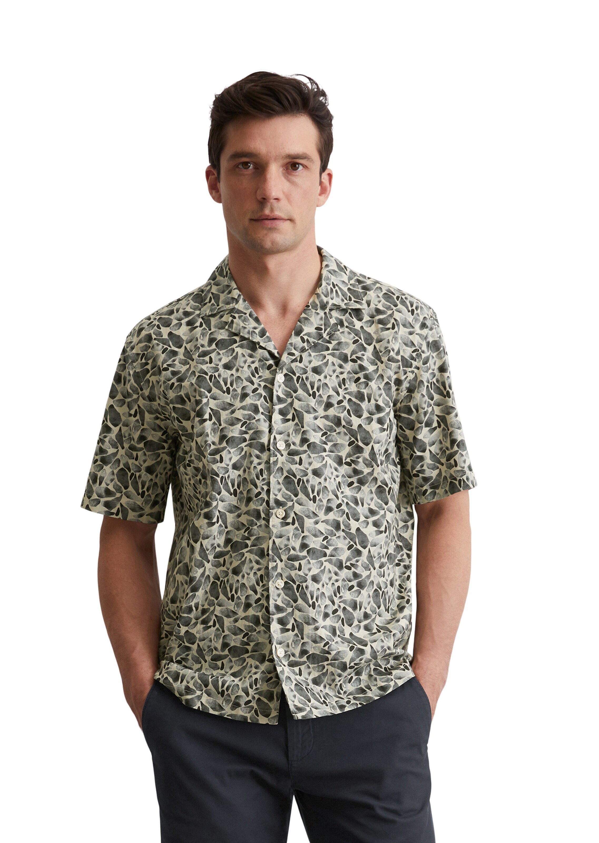 Marc O'Polo Regular fit Overhemd in Beige: voorkant