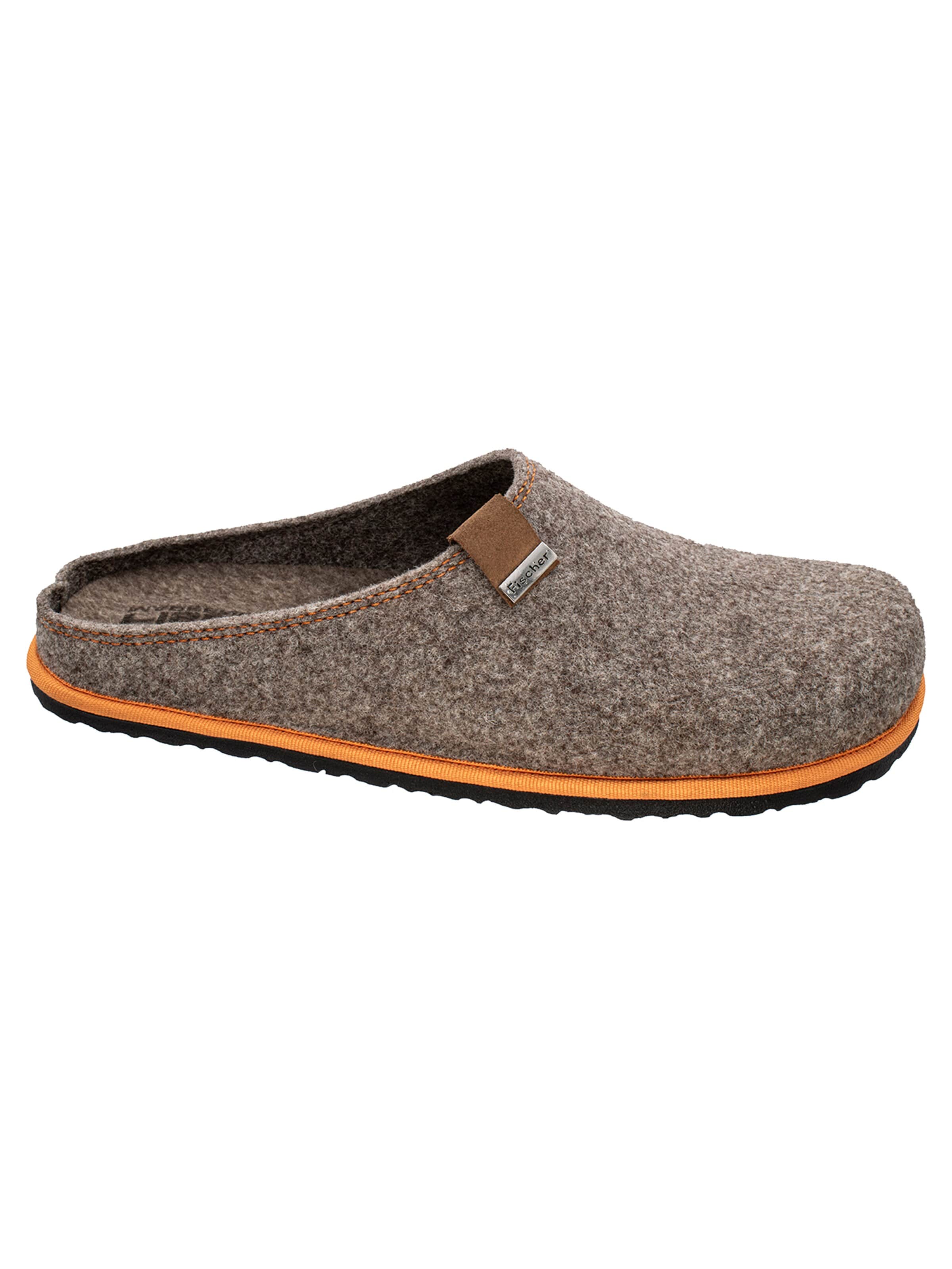 Fischer Markenschuh Slippers 'Helge' in Brown