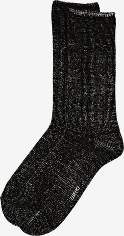 Chaussettes ESPRIT en noir : devant