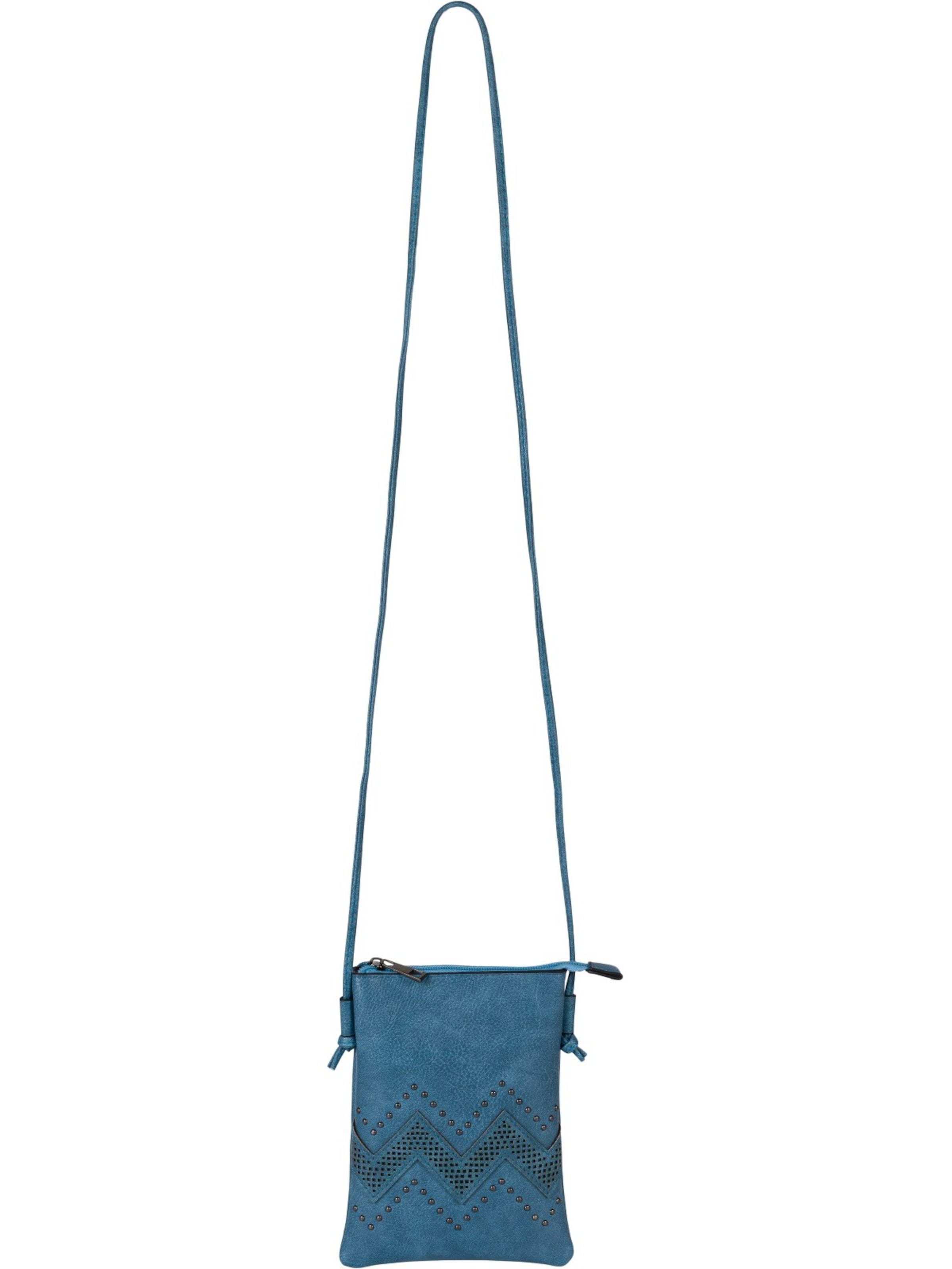 styleBREAKER Umhängetasche 'Mini Umhängetasche ZickZack Cutout Nieten'‌‌‌‌‌‌‌‌‌‌ in Blau