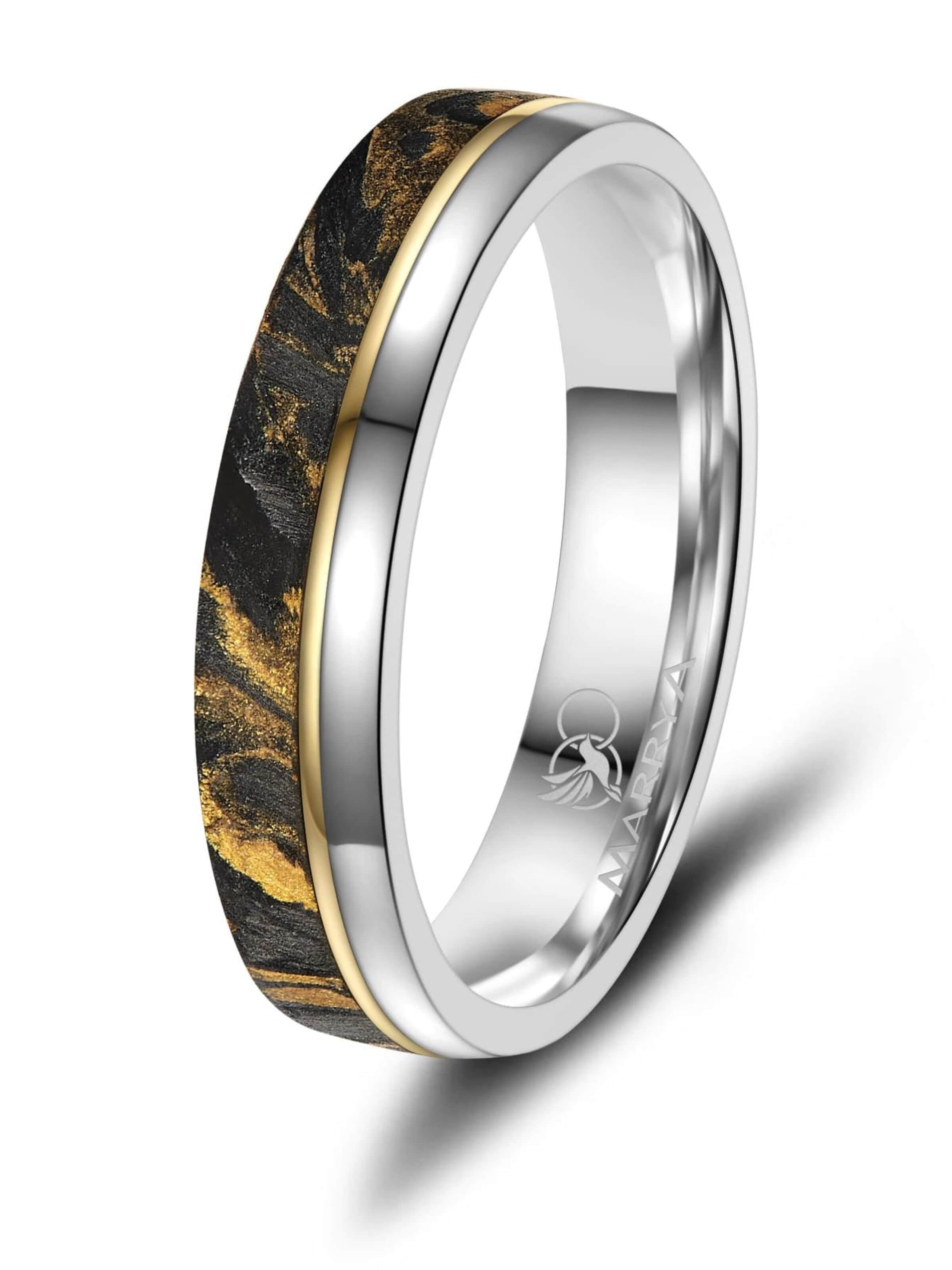 Anello 'MARRYA CA-10 Ehering aus Carbon + Titan Spezial' di MARRYA in giallo