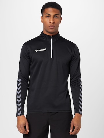 Hummel Sportsweatshirt in Zwart: voorkant