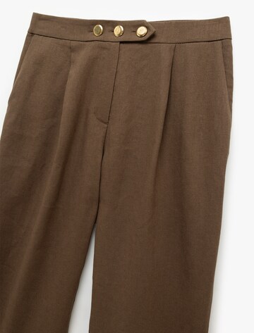 Koton Loose fit Pleat-front trousers in Brown