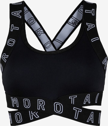 MOROTAI Bralette Sports Bra in Black: front