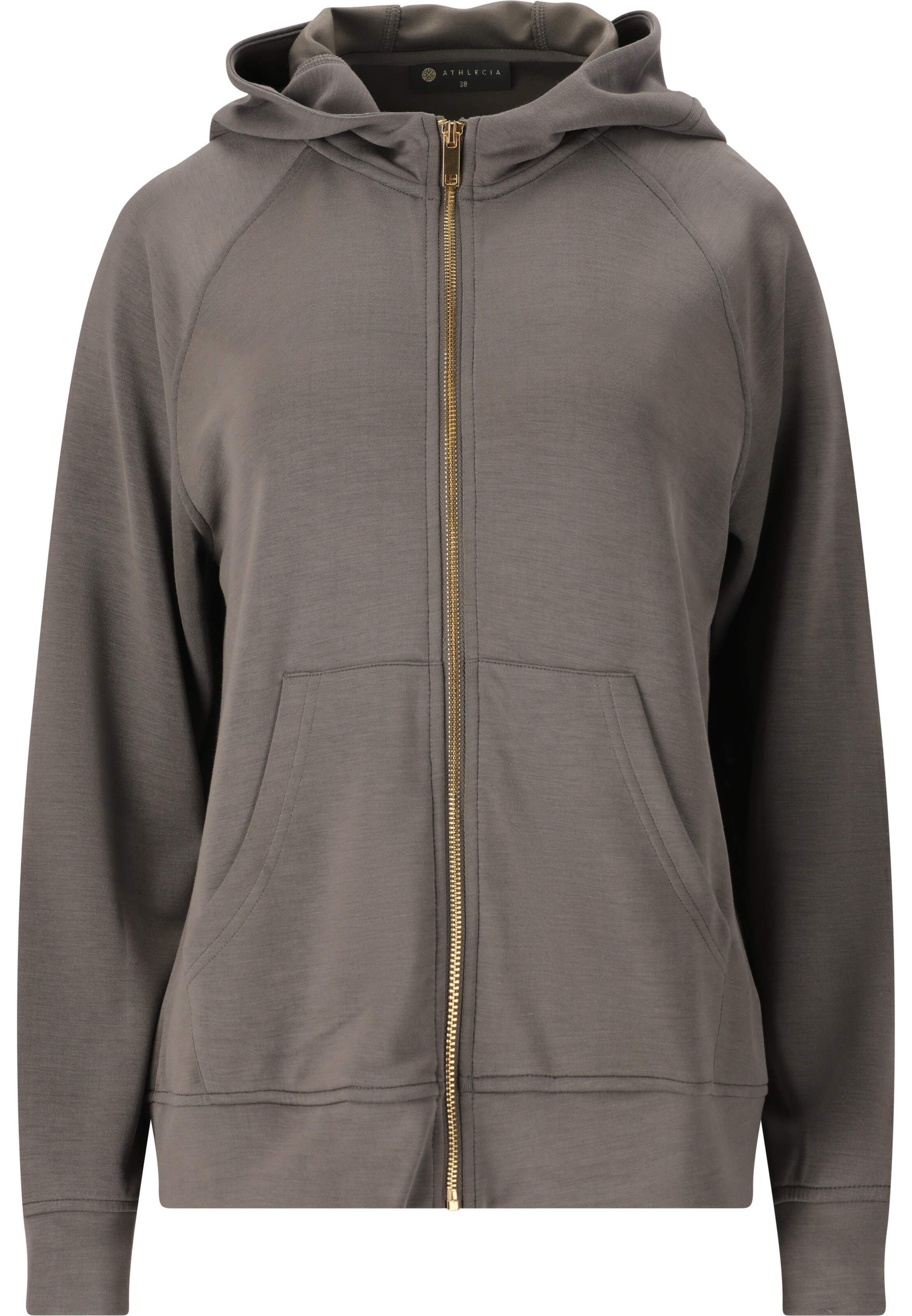 Athlecia Sportief sweatvest 'Jacey' in Grijs: voorkant