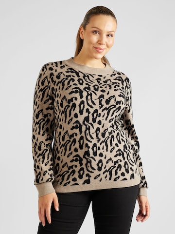 Object Curve Pullover 'RAY' i brun: forside
