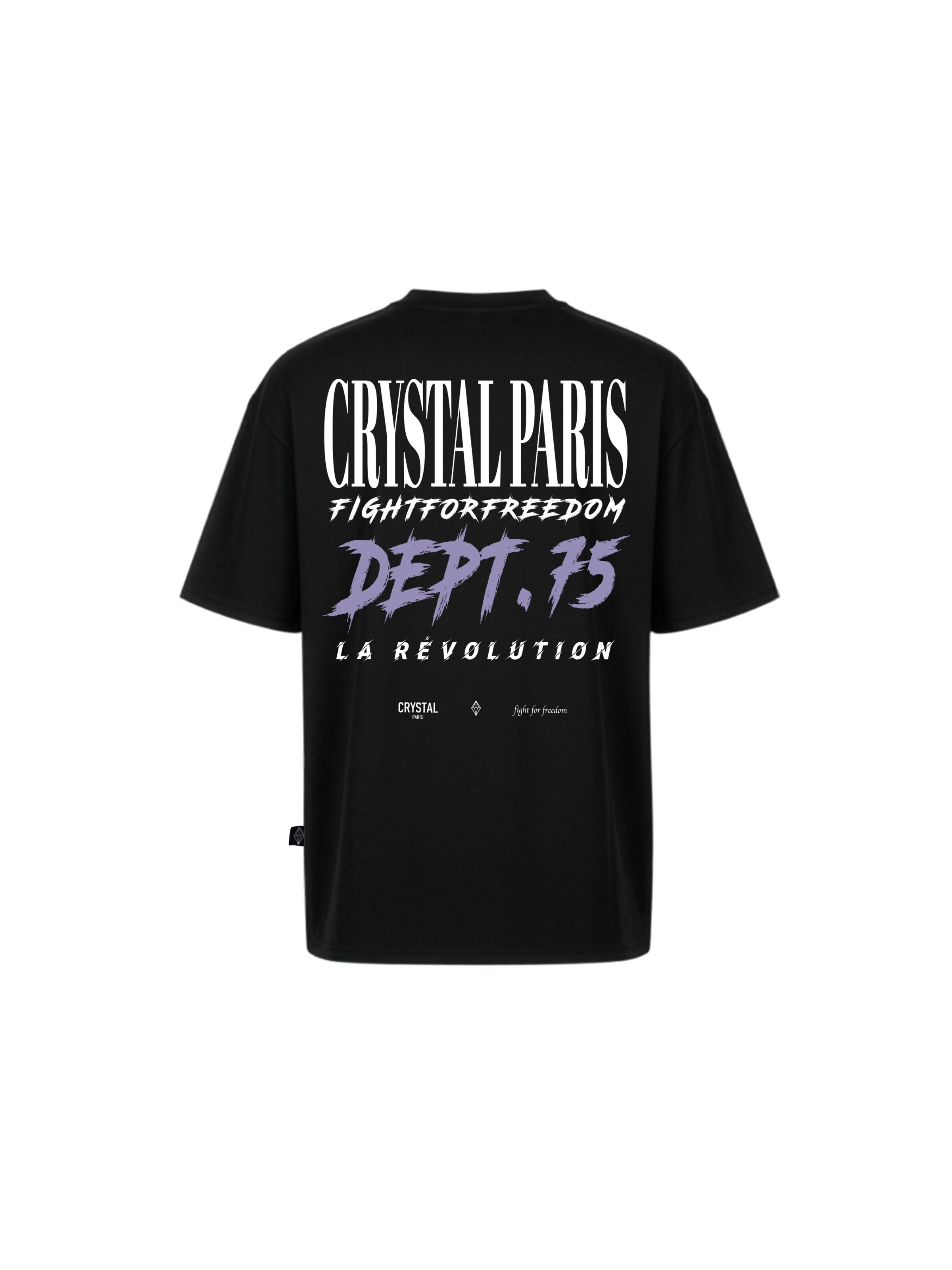 Crystal Paris Shirt 'Departément 75'‌‌‌‌‌‌‌‌ in Schwarz: Vorderseite