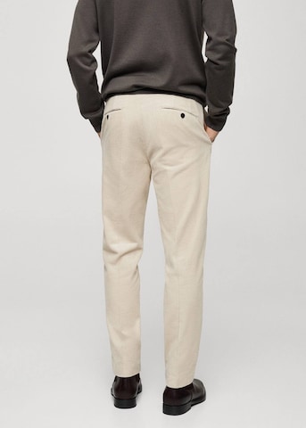 MANGO MAN Regular Pleated Pants 'Pierreb' in Beige