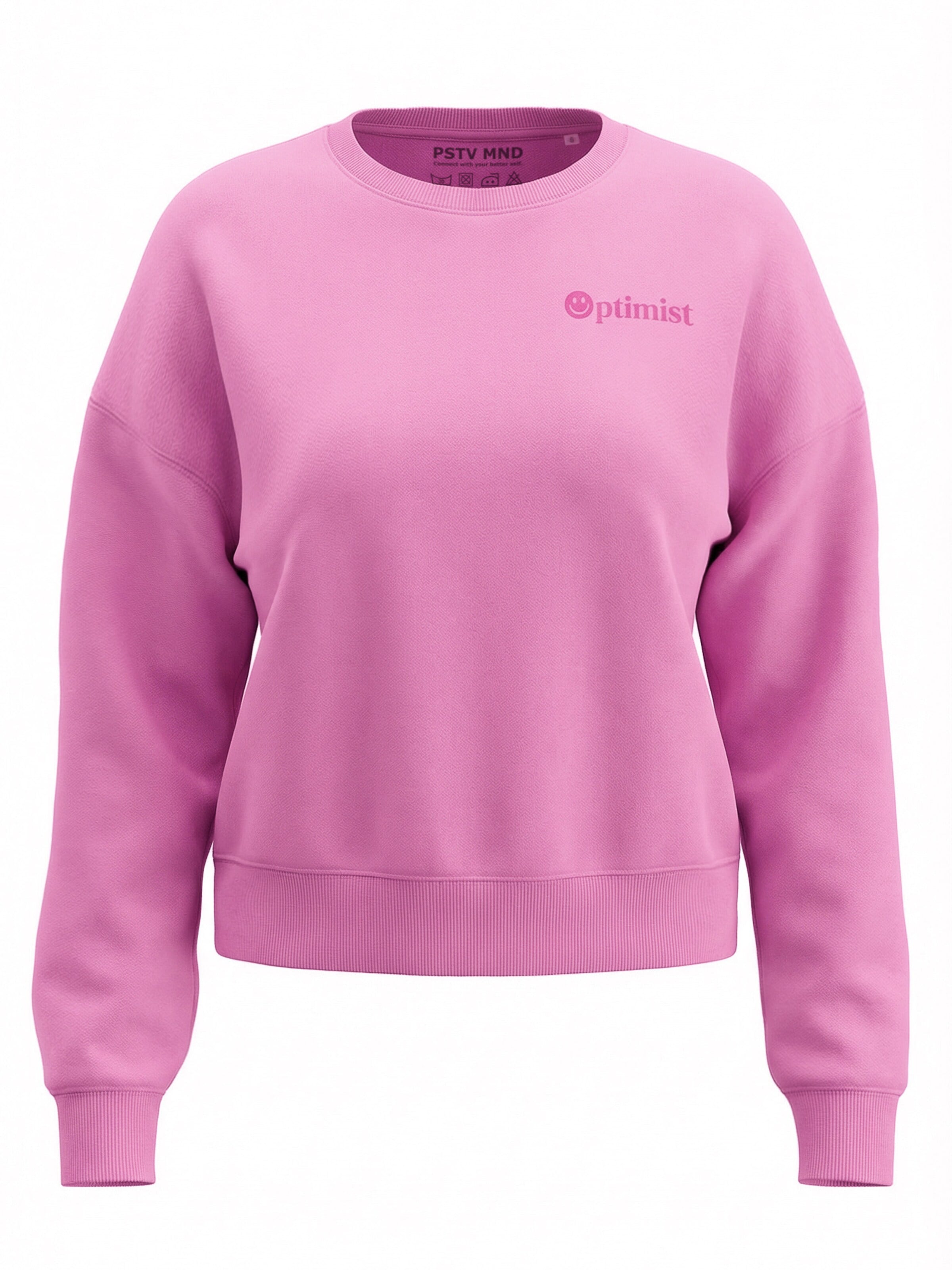 PSTV MND Sweatshirt 'Optimist' in Pink: front