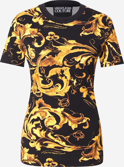 Marškinėliai iš Versace Jeans Couture, spalva – karamelės / kario spalva / šafrano spalva / juoda, Prekių apžvalga