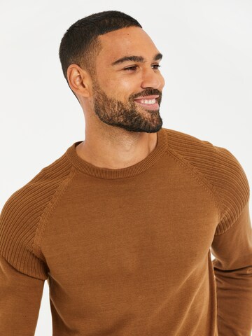 Threadbare Sweater 'Badger' in Brown