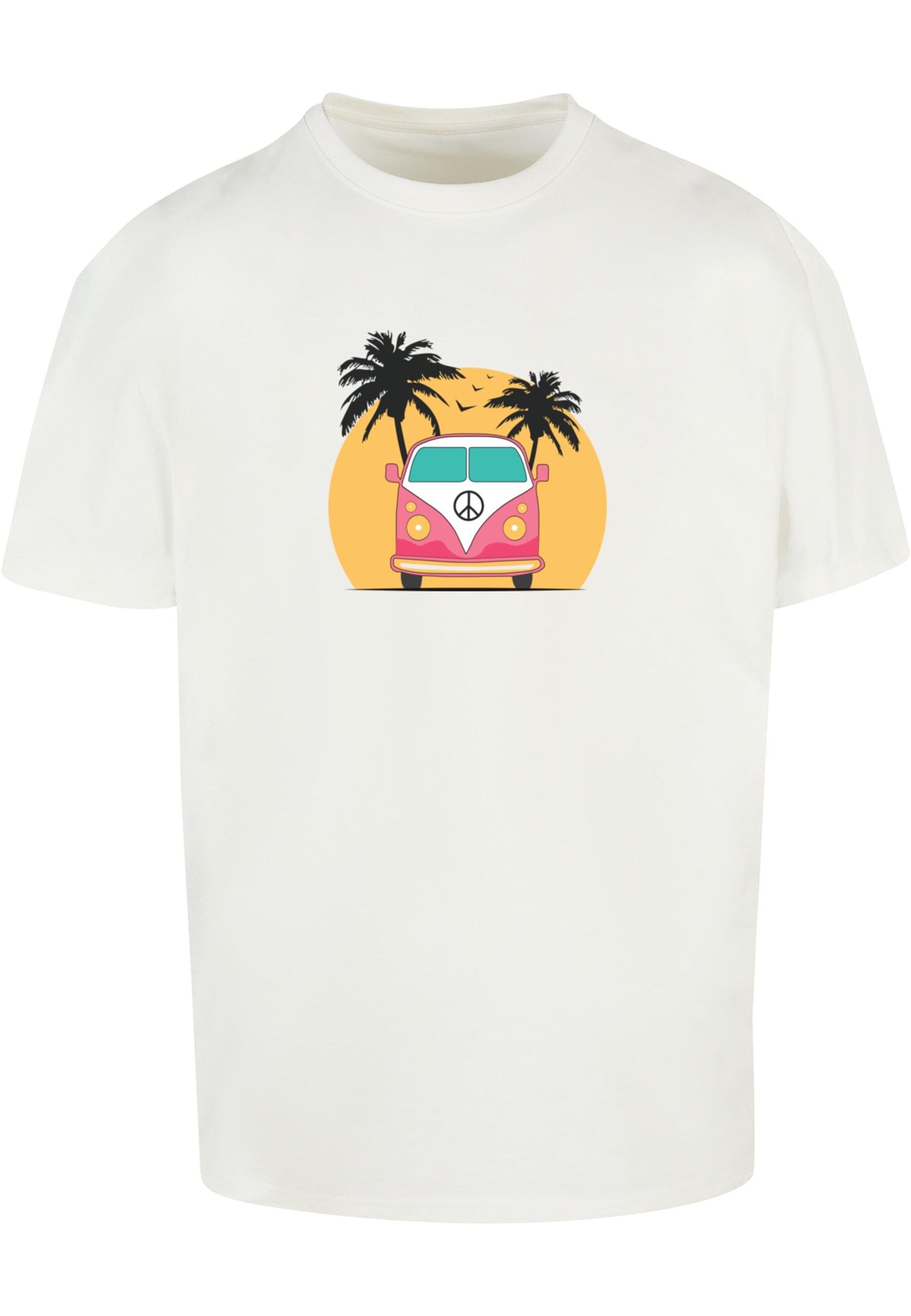 Merchcode Shirt 'Summer - Van' in White: front