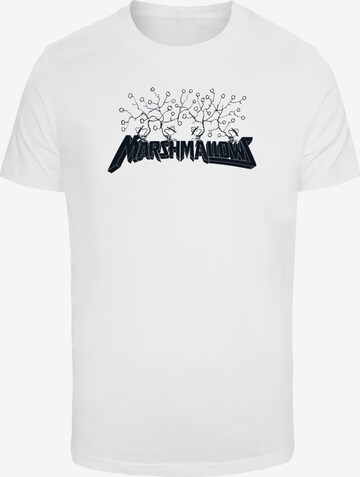 Merchcode Shirt 'Peanuts - Marshmallows' in White: front