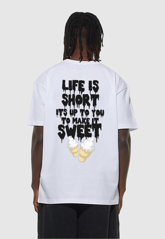 Lost Youth Shirt 'Life Is Sweet' in White: front