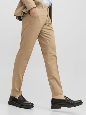 JACK & JONES Slim fit Pleated Pants 'Franco' in Brown