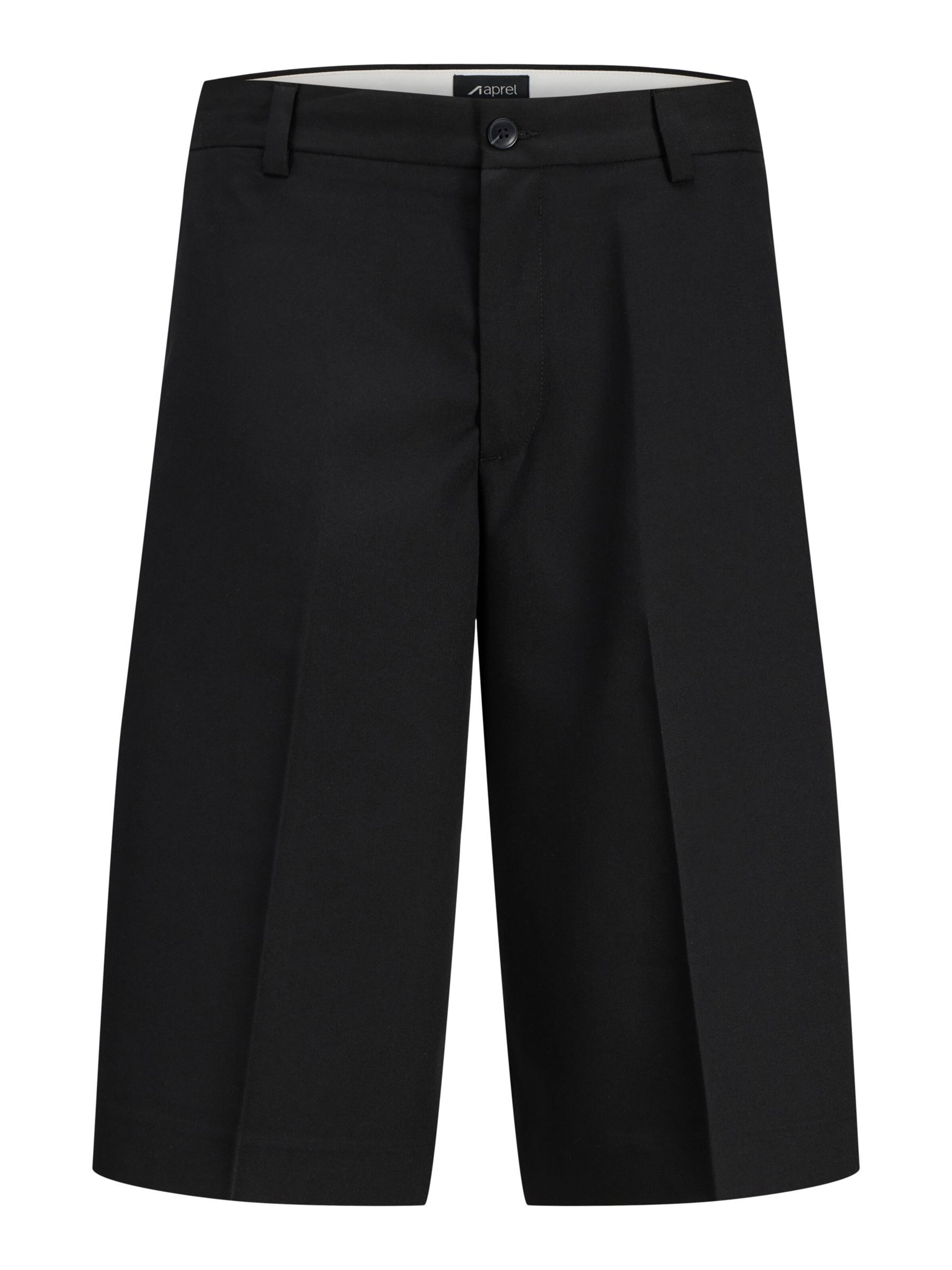 aprel - Pierna ancha Pantalón de pinzas en negro: frente