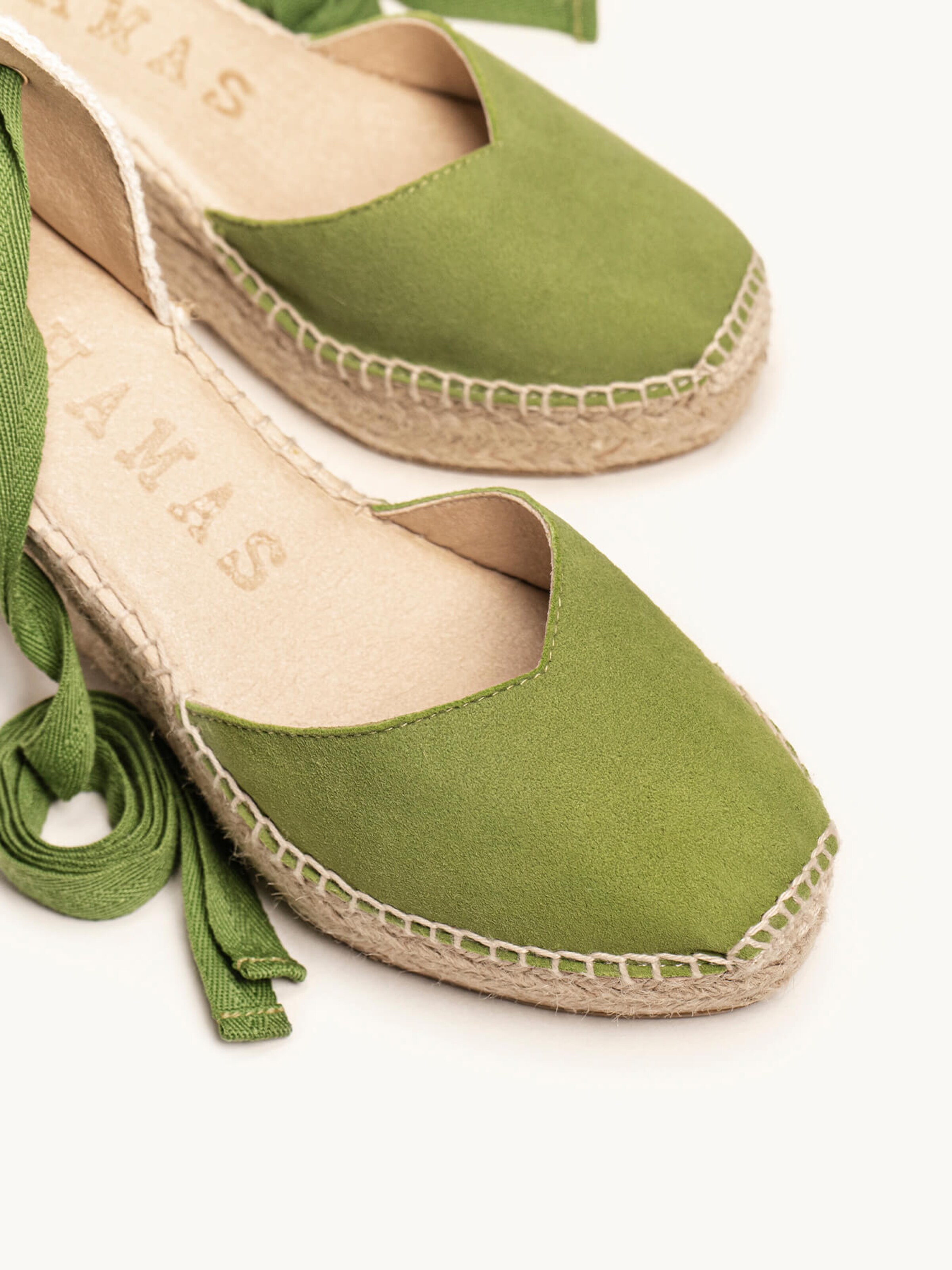Alhamas - Sandalias 'Alpargata Cuña 8 cm' en verde