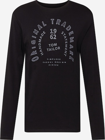 TOM TAILOR Majica | črna barva: sprednja stran