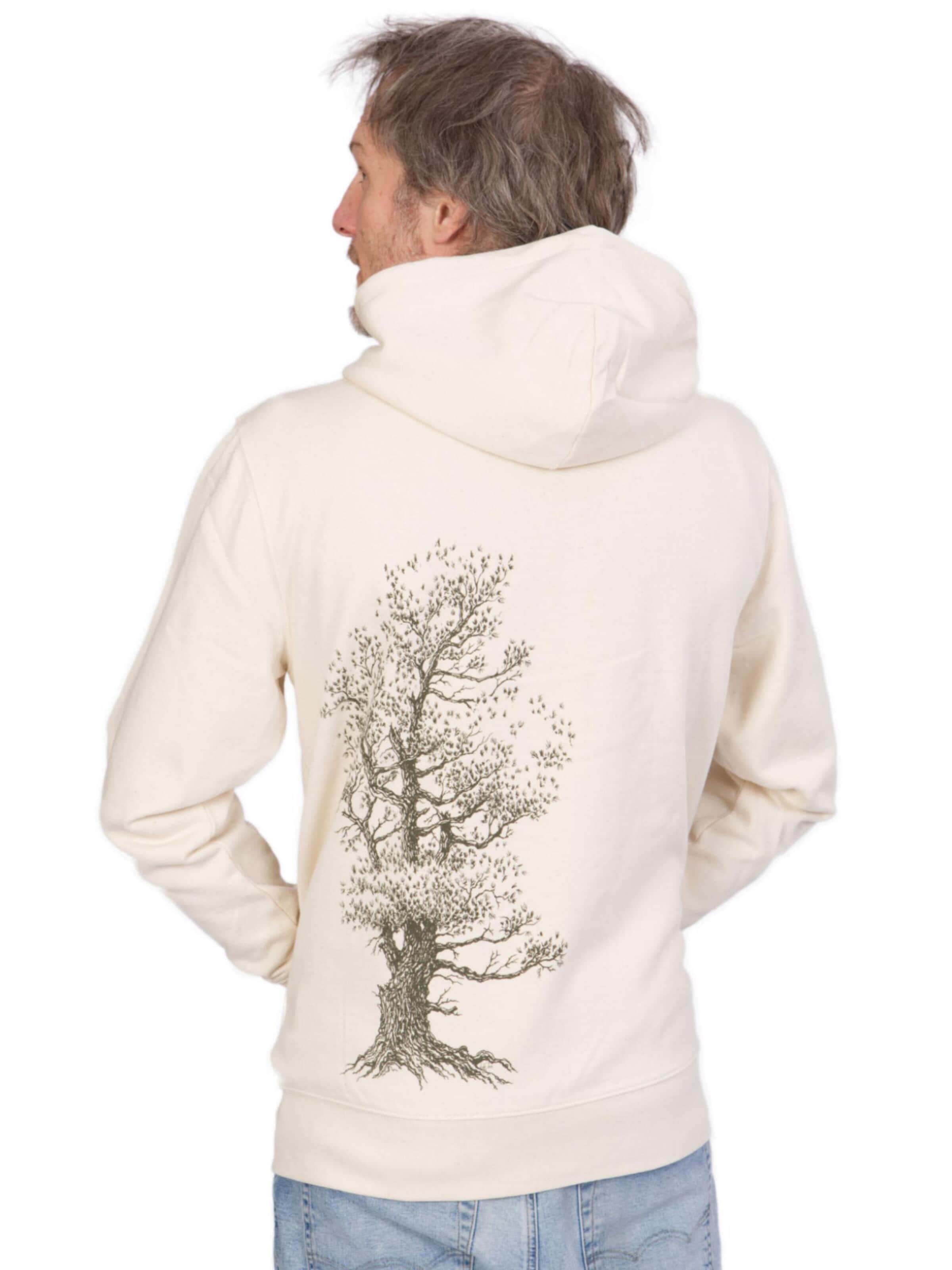 Life-Tree Sweatshirt 'Natural Raw Pine Tree' in Beige