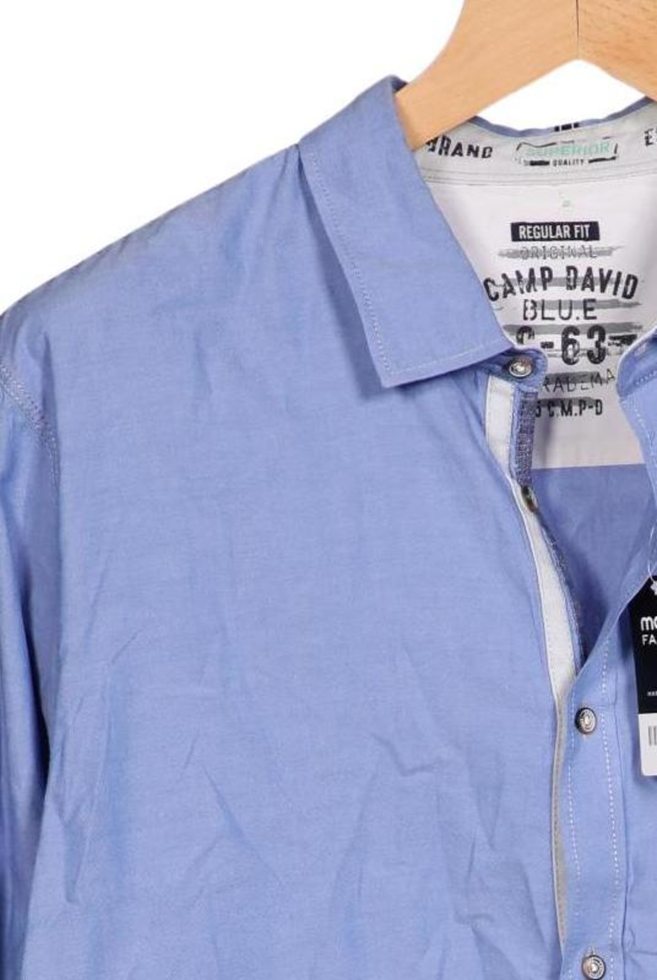 CAMP DAVID Button Up Shirt in 4XL in Blue