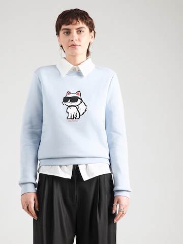 Sweat-shirt 'Ikon' Karl Lagerfeld en bleu : devant