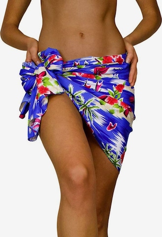 King Kameha Scarf 'Flamingos' in Blue: front