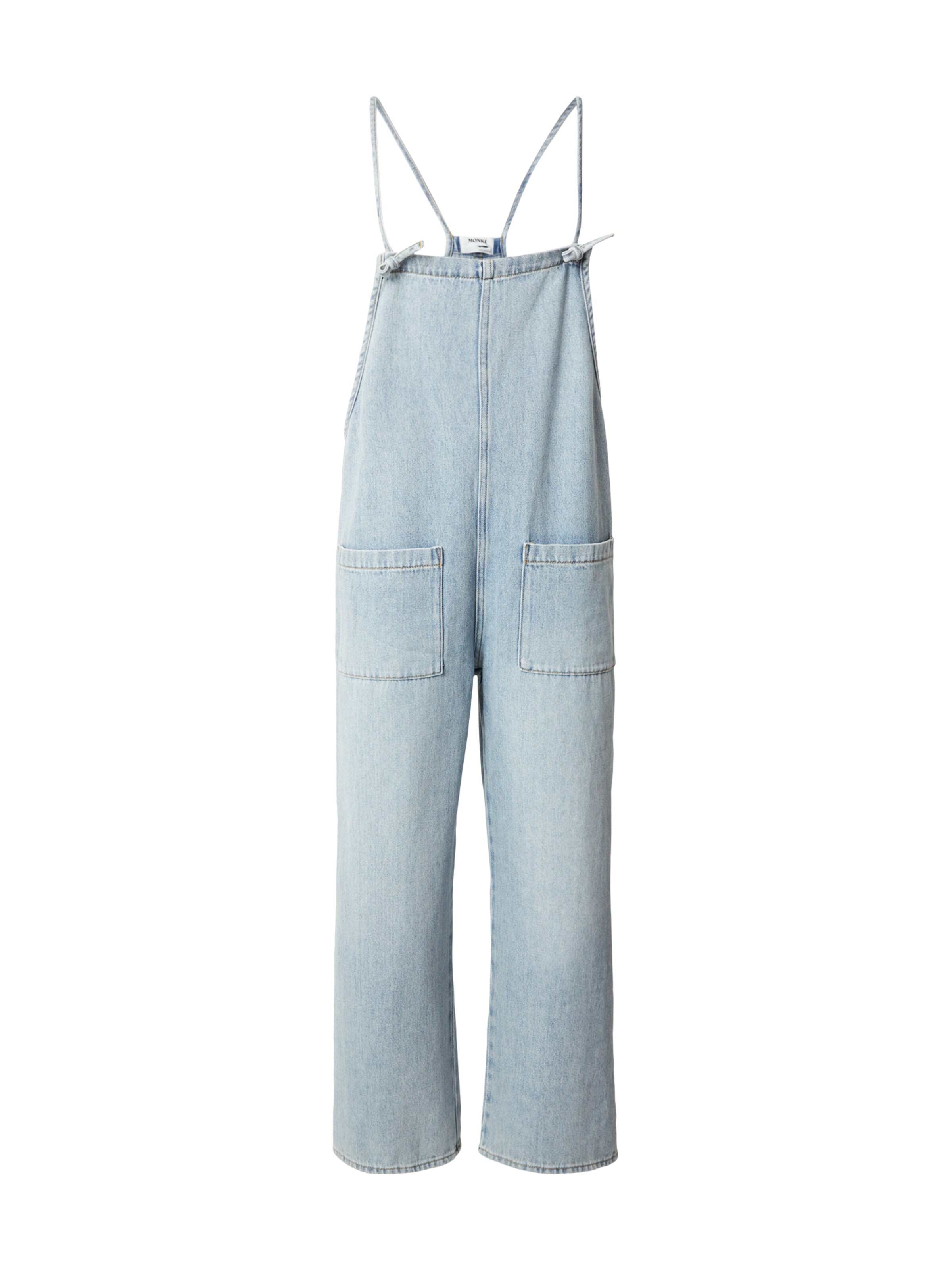 Monki Loose fit Jean Overalls in Blue: front