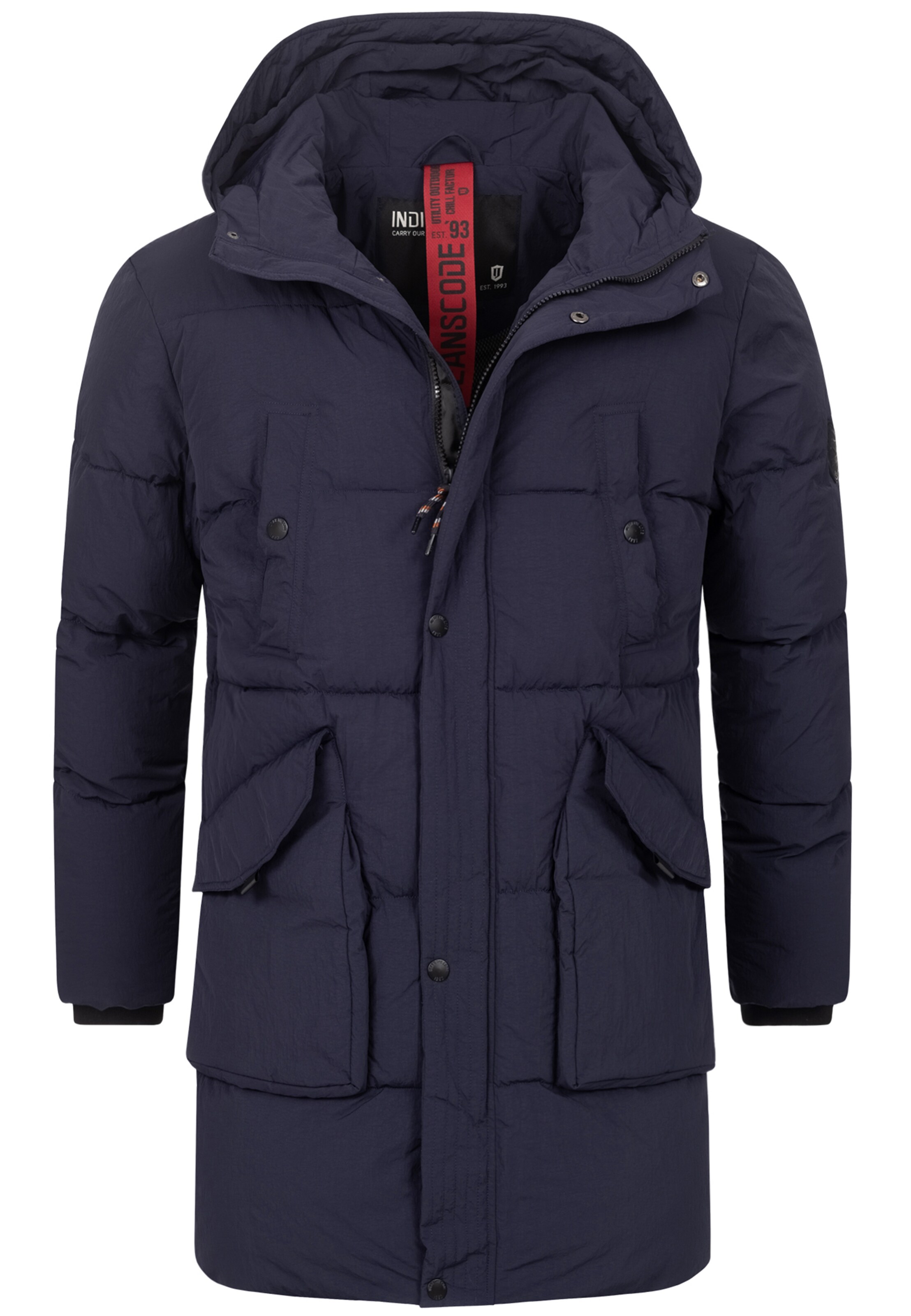 INDICODE JEANS Winterjacke 'Dexter' in Blau: Vorderseite