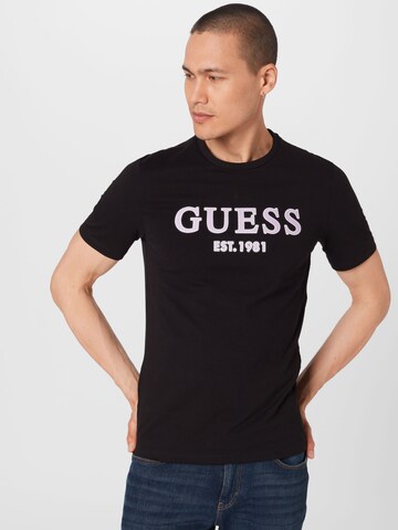 GUESS T-Shirt 'POINT' in Schwarz: Vorderseite