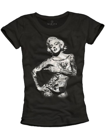 MAKAYA Shirt 'Mar. Tattoo' in Black: front