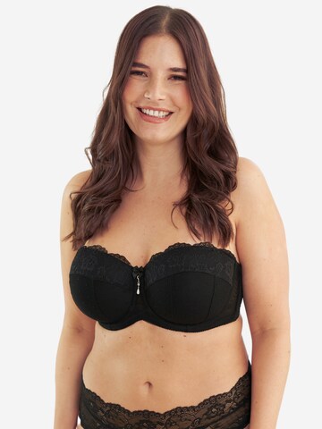 SugarShape Bandeau Bra 'Diamond' in Black: front