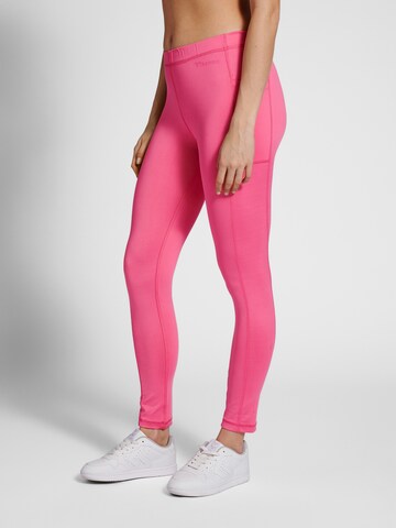 Hummel Skinny Sports trousers 'MT MABLEY' in Pink: front