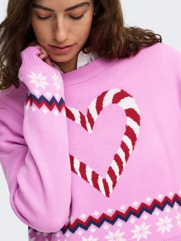 Pullover 'Xmas Jollie' di ONLY in rosa