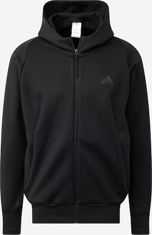ADIDAS SPORTSWEAR Sports sweat jacket 'Z.N.E.' in Black: front