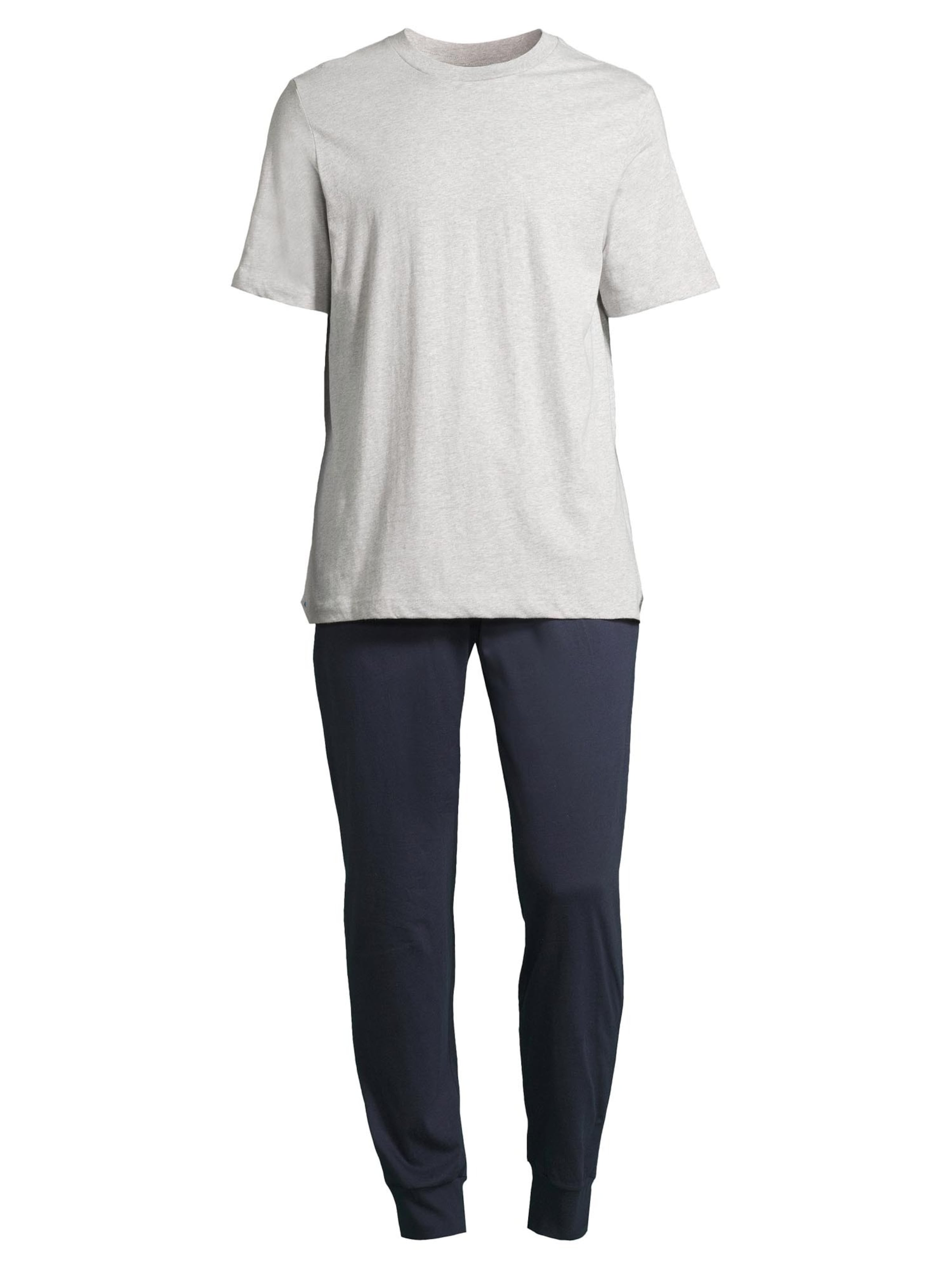 SCHIESSER Pyjama kort 'Night & Home' in Grijs: voorkant