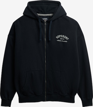 Superdry Sweatjacke 'Athletic Essentials' in Schwarz: Vorderseite