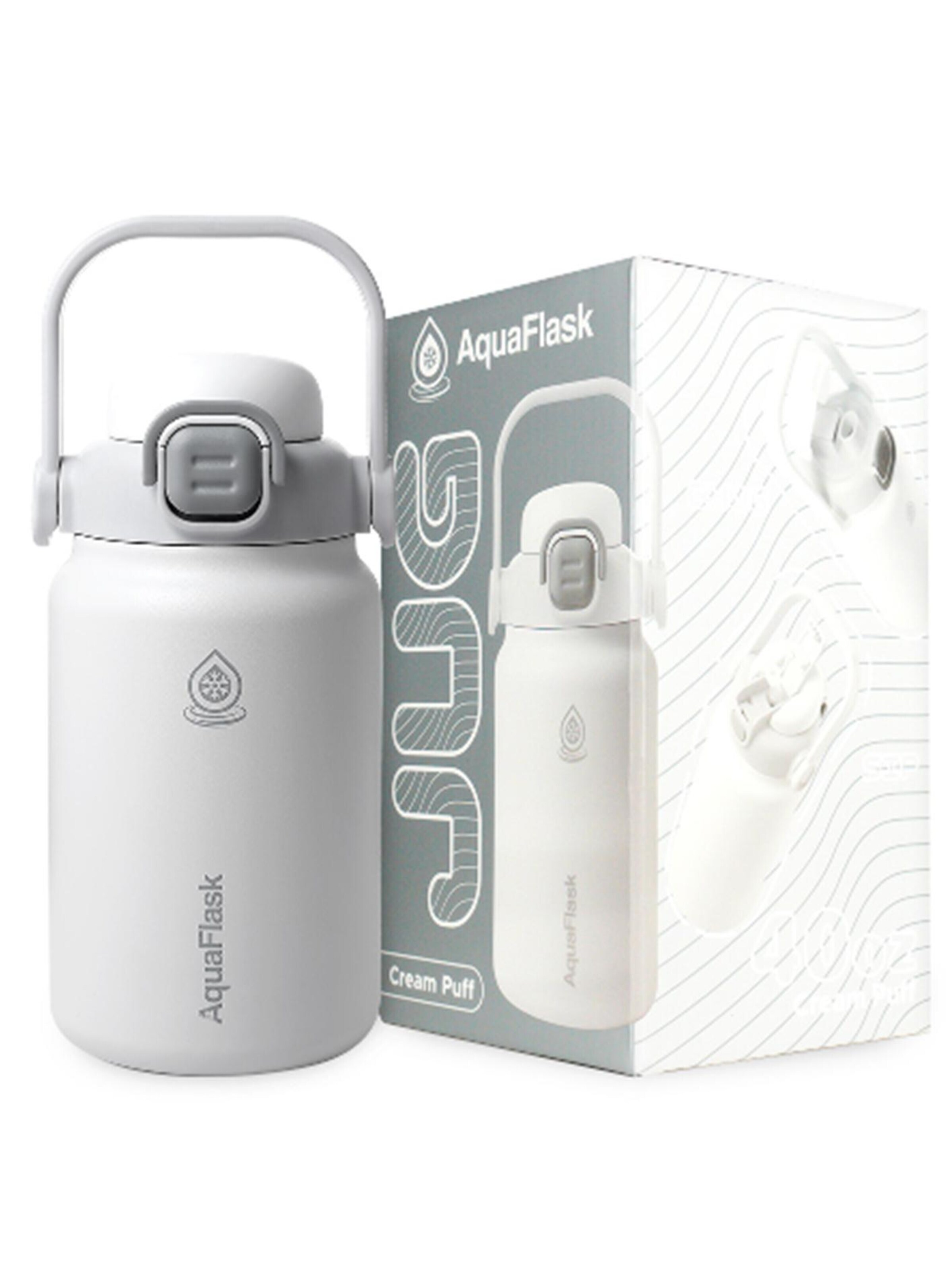 AquaFlask Láhev na vodu 'AquaFlask Termoláhev JUG 1180 ml' – bílá