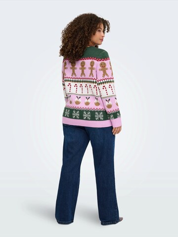 ONLY Carmakoma Pulover 'CARXMAS HO' | roza barva