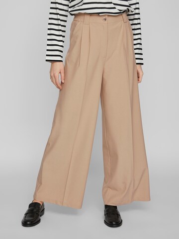 Wide Leg Pantalon à plis 'Fine' VILA en beige : devant