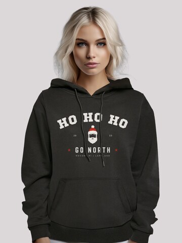 Sweat-shirt 'Ho Ho Ho Santa Weihnachten' F4NT4STIC en noir : devant