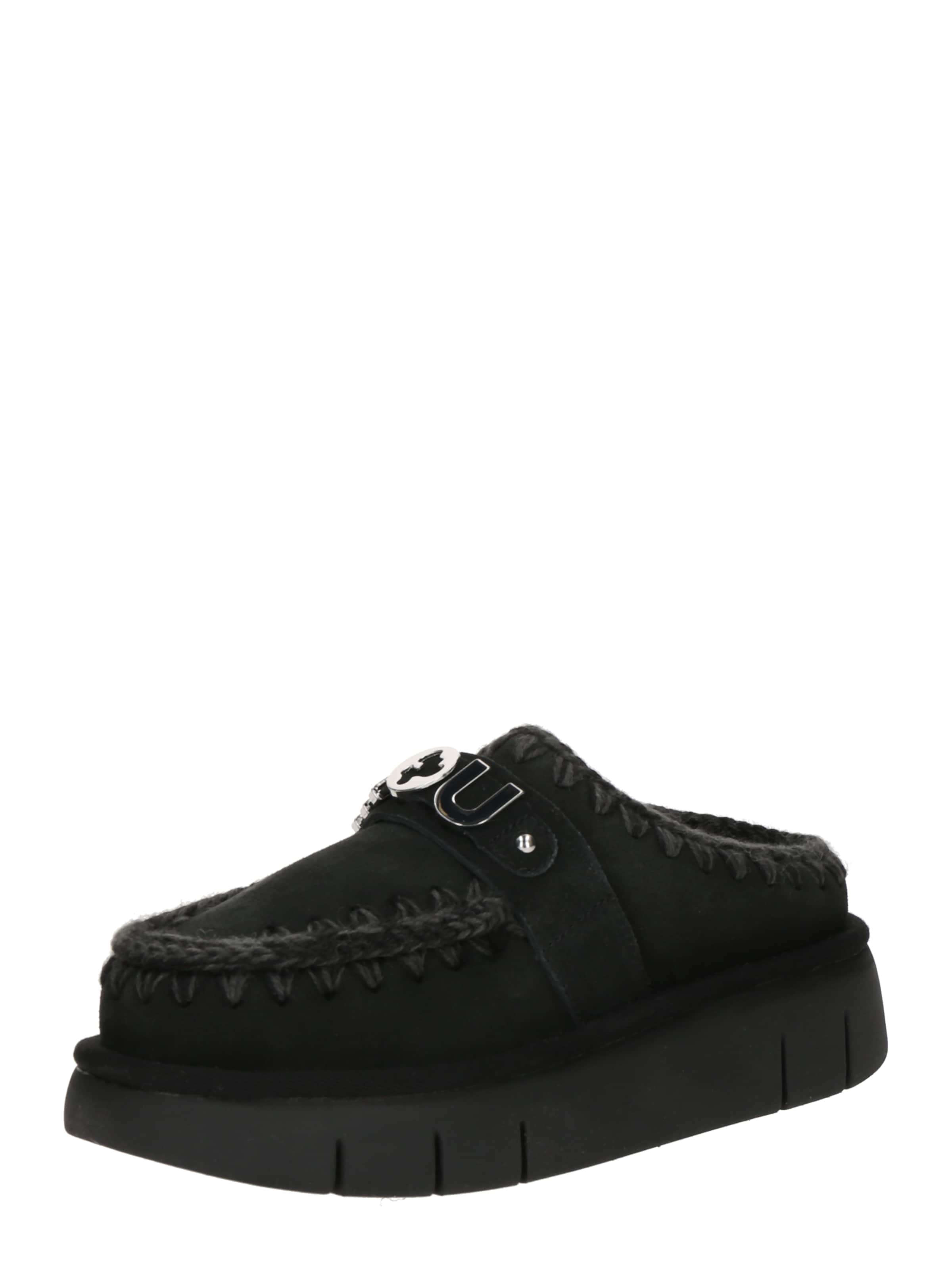 MOU Clogs in Black: front