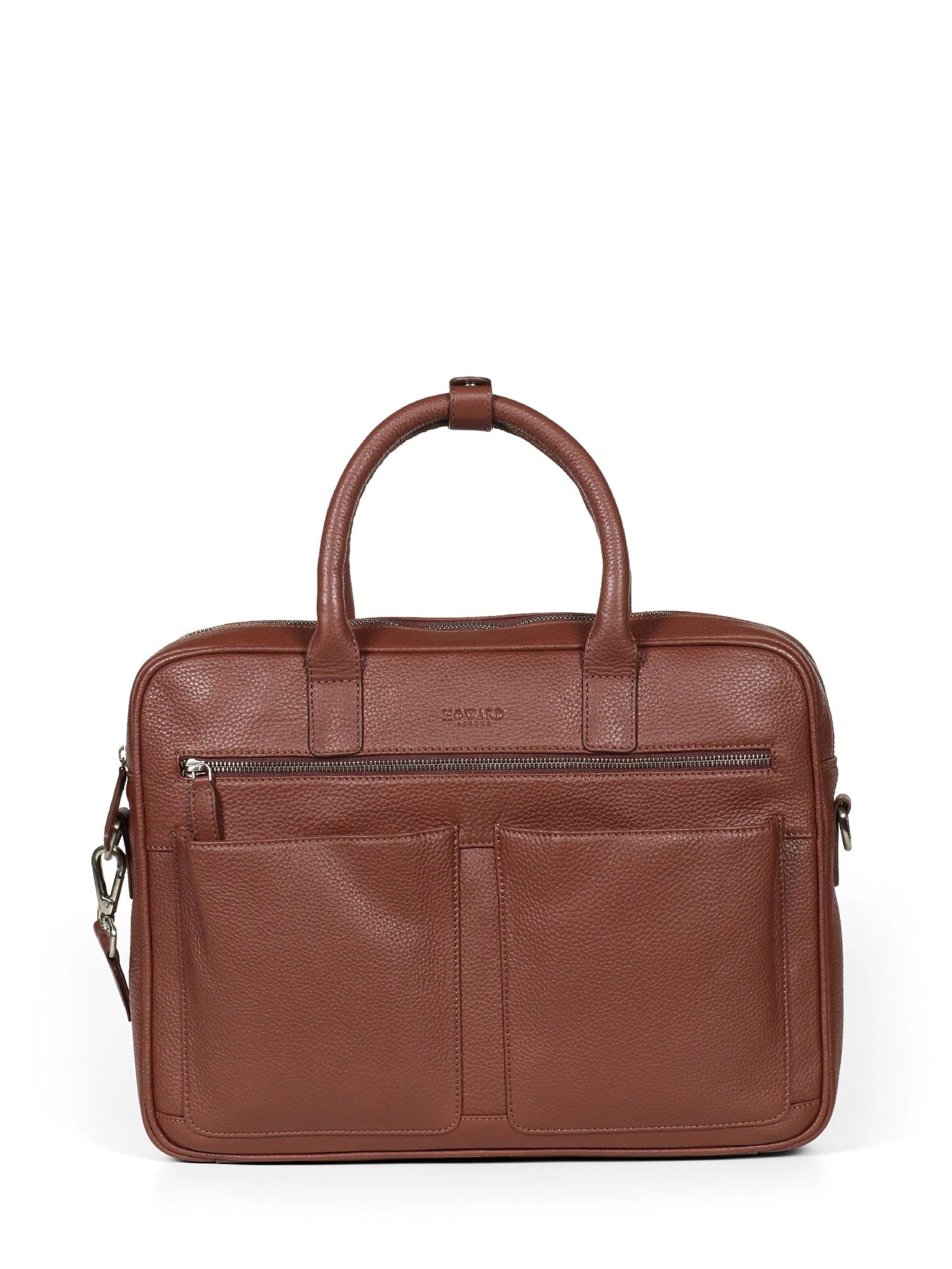 Howard London Laptoptaske 'Laptop Bag Sam Brown' i brun: forside