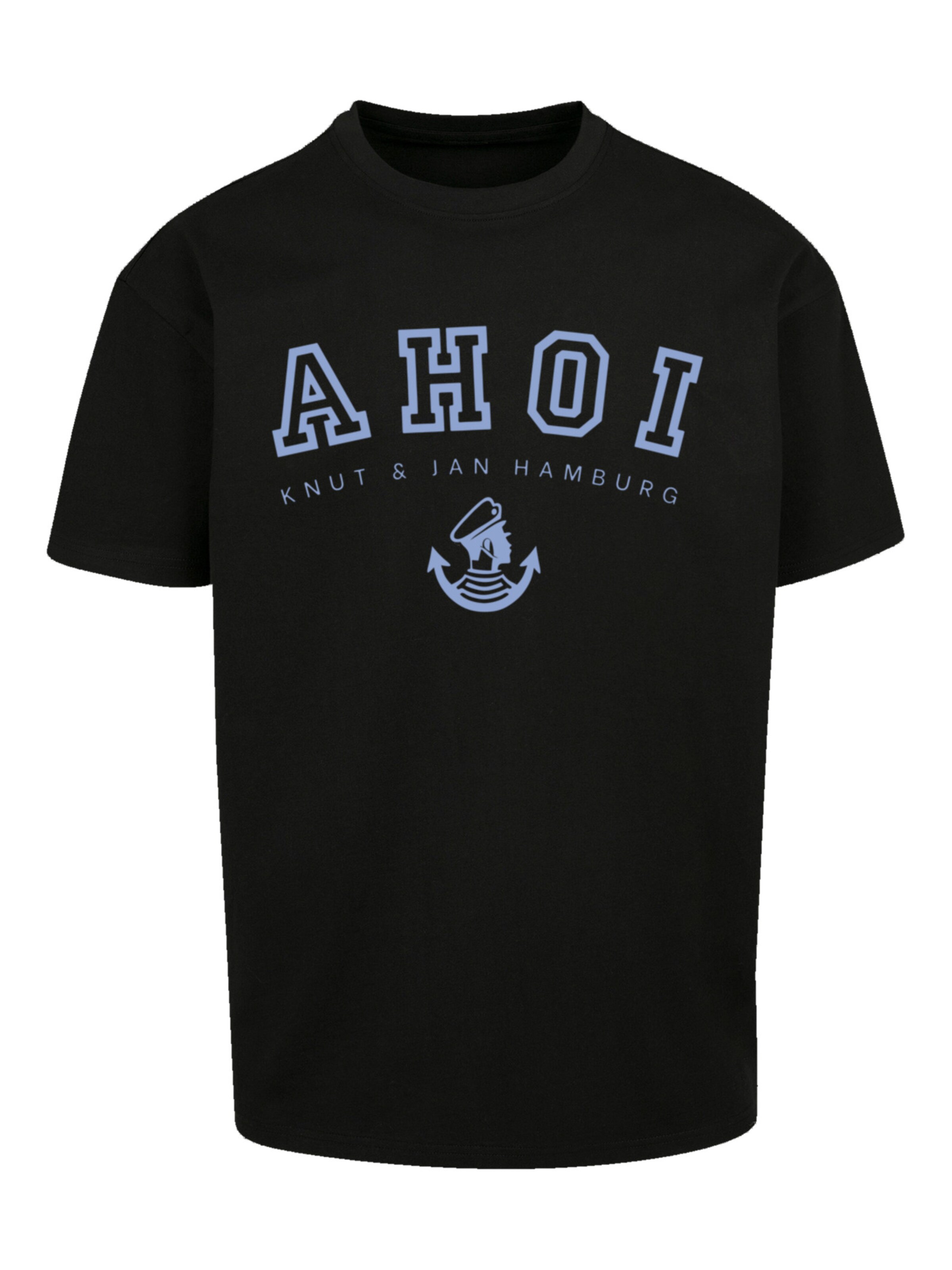 F4NT4STIC Shirt 'Ahoi Knut & Jan Hamburg' in Zwart: voorkant