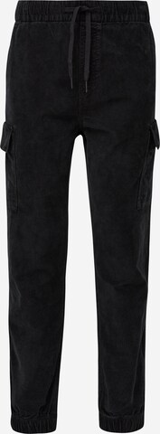 QS Tapered Cargo trousers in Black: front