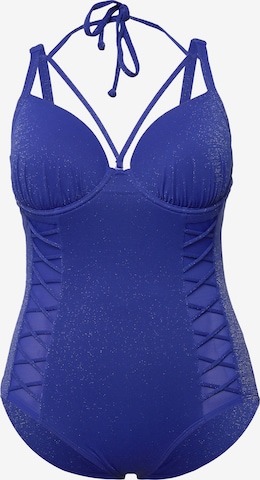 Maillot de bain Ulla Popken en bleu : devant