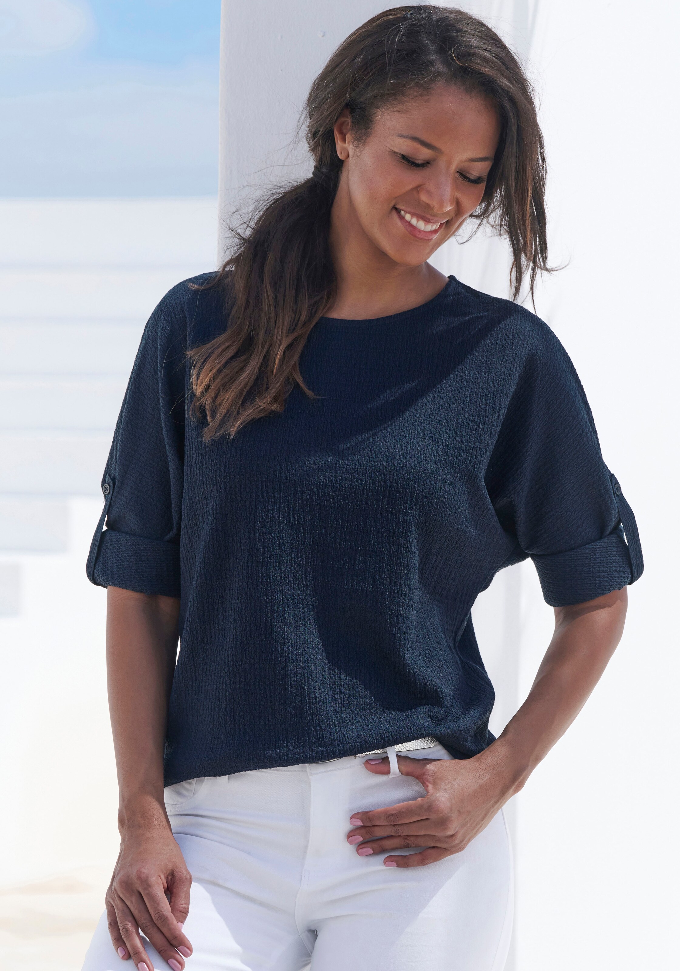 VIVANCE Blouse in Blue: front