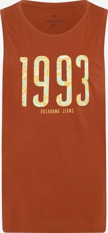 Oklahoma Jeans Tank Top ' mit 1993-Print ' in Braun: predná strana