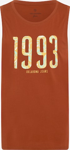 Oklahoma Jeans Shirt ' mit 1993-Print ' in Brown: front