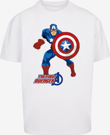 F4NT4STIC T-Shirt 'Marvel Avengers Captain America The First Avenger' in Weiß: Vorderseite