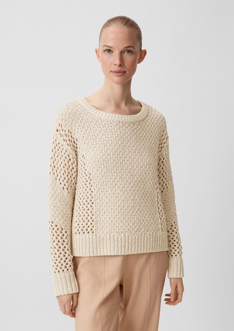 Pull-over comma casual identity en beige : devant